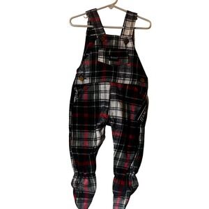 Madewell Boys Flannel Overalls Footed‎ Plaid